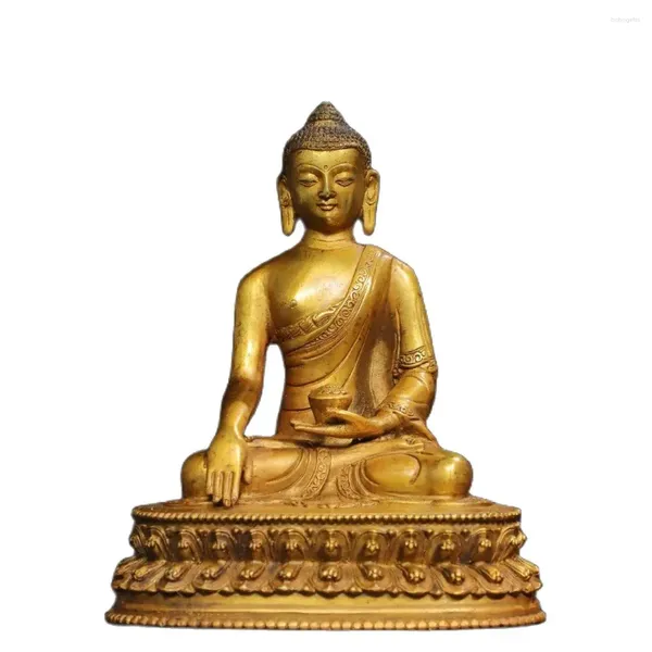 Dekorative Figuren mit religiösen vergoldeten Bronzestatuen von Amitabha Buddha zu Hause. Größe: Höhe 20 cm, Breite 16 cm, Dicke 11 cm, Gewicht