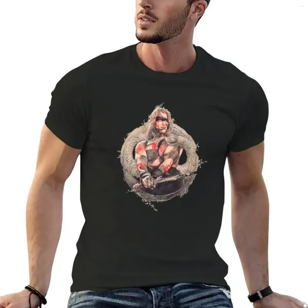 Polo da uomo Conan The Barbarian Ilustration T-shirt vintage Abbigliamento estetico Top estivo Magliette divertenti per uomo