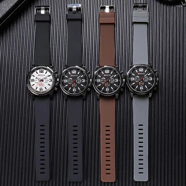 Orologi da polso Orologio da uomo alla moda Orologio da polso da uomo alla moda al quarzo con cinturino in silicone Design minimalista Gioielli di moda casual per adolescenti