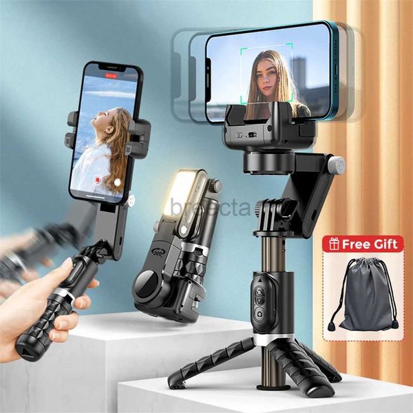 Monopiedi per selfie Nuovo desktop Q18 che segue la modalità di scatto Stabilizzatore cardanico Treppiede con luce di riempimento per Iphone Smartphone Android 24329