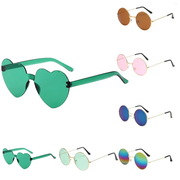 Óculos de sol Dia de São Patrício Óculos Verdes Quatro Folhas Feriado Irlandês Elegante Solto Macio Impresso Top Blusa Blusa