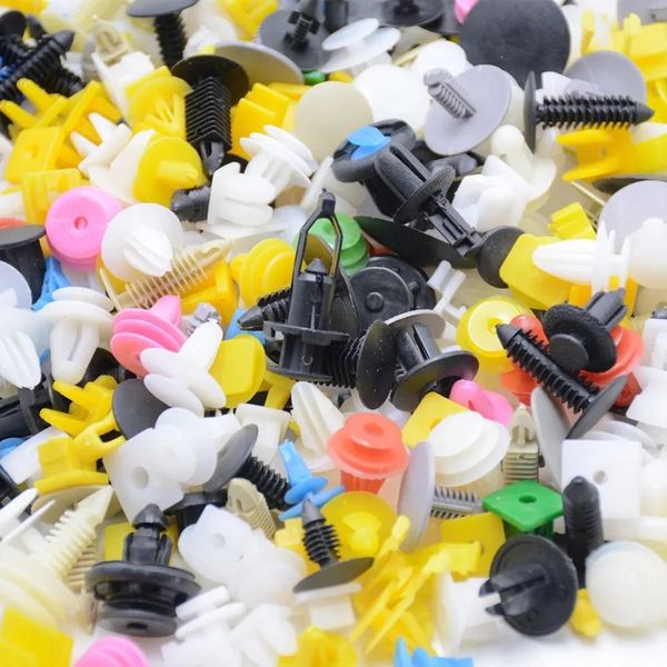1000 pçs clipes de carro parafusos fixadores pára-choques decoração interior auto plástico mistura aleatória plástico universal