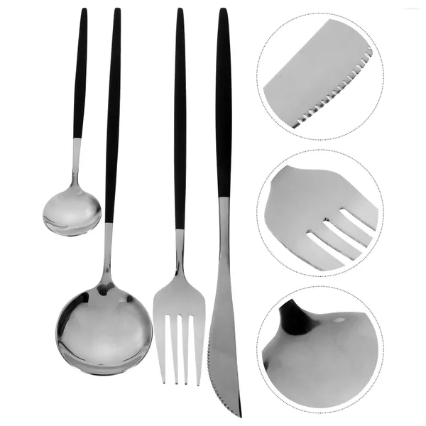 Set di stoviglie Set di stoviglie in acciaio inossidabile tavolo da tavolo forchetta posate posate per posate forchette da cucina percorsi da cucina