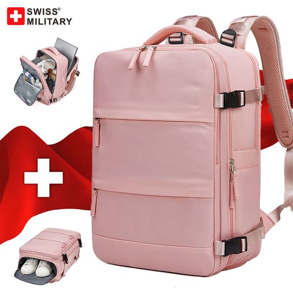 SCHWEIZER MILITÄR Frau Reise Große Kapazität Multi Tasche Wasserdichte USB Tasche Laptop Mode Einfarbig Rucksack