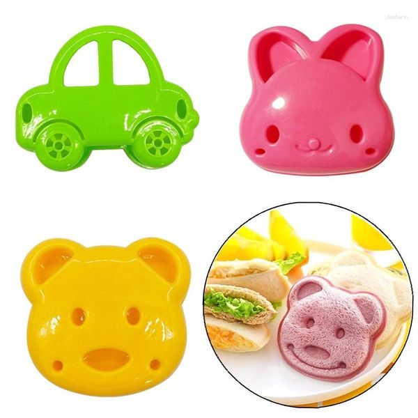 Инструменты для выпечки, 1/3 шт., резак для сэндвичей, мини-мультяшный медведь, автомобильный нож для хлеба для детей, форма для обеда Bento