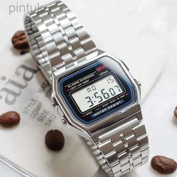Armbanduhren Wolframstahlbanduhr Wasserdicht Digital Metall Sport Militäruhren Coole Männer Frauen Luxus Elektronische Armbanduhren Uhr 24329
