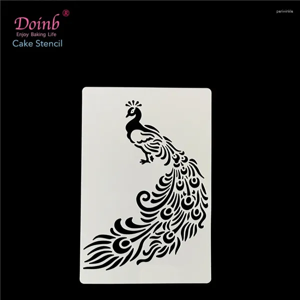 Stampi da forno Animale Pavone Stencil di plastica per la decorazione di torte o spray Fiore Pittura murale Goffratura Artigianato di carta Scrapbook Po Card