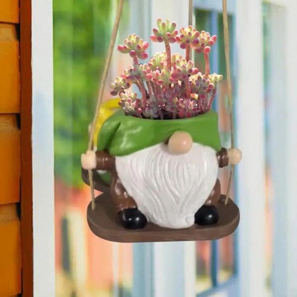 Vazolar Yüzsüz Gnome Saksı Hava Durum Mühendik Salıncak Flowerpot Reçine Kapalı Açık Sebze için Cüce Heykelcik