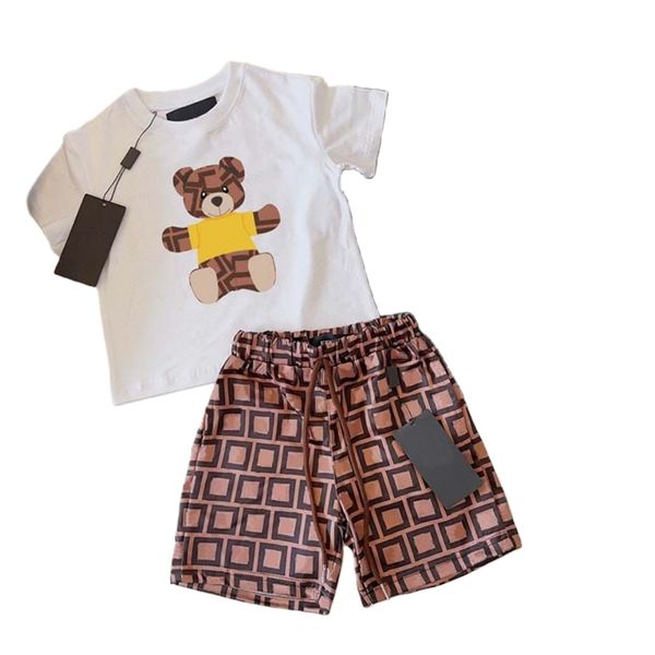 Luxusdesigner-Marke Baby Kids Clothing Sets klassische Markenkleidung Anzüge Kinderkinder Sommer kurzärmelig Brief Schreiben Shorts Mode 100cm-150cm N13