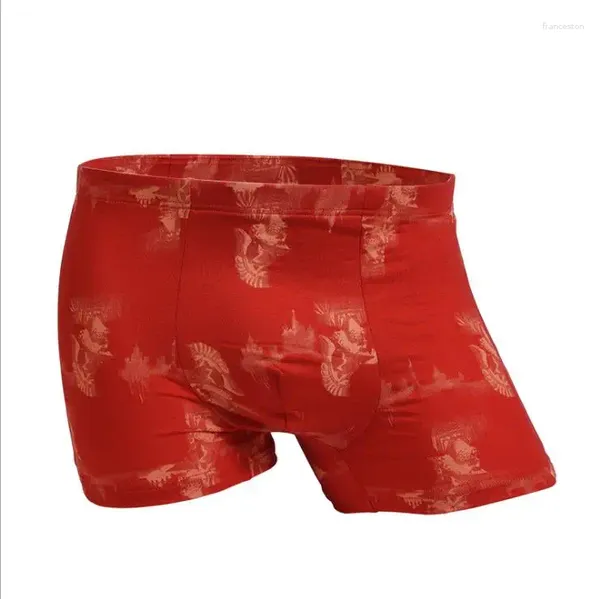 Cuecas homem impressão modal roupa interior masculina respirável boxers de cintura média