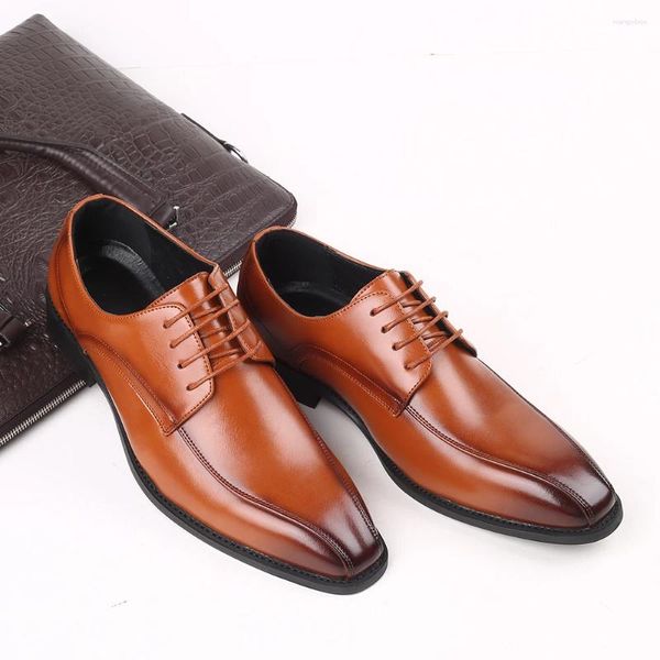 Freizeitschuhe 38-48 Leder Schnürung Spitzschuh Brogue Italien Oxford Herren Business Kleid Hochzeit Büro Formal Männlich für Männer