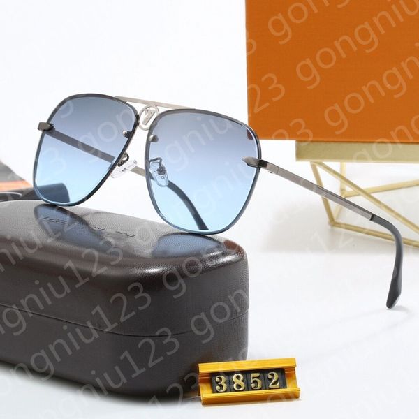 Óculos de sol Brand feminino Men's Metal Frame Glasses 3852 Série 5 cores e sabor mais jovem sem entediado Live Opcional