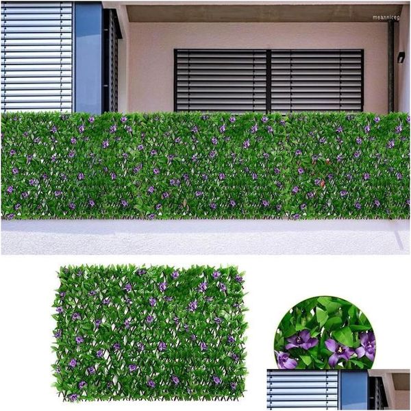 Flores decorativas grinaldas folha artificial jardim pátio cerca sning rolo privacidade sn para quintal ao ar livre varanda decoração gota entregar dhtar