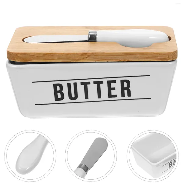 Louça conjuntos de manteiga caixa de armazenamento recipiente de queijo fazenda prato suporte branco para geladeira larga