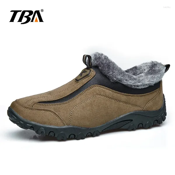 Sapatos de caminhada 2024 tba botas de neve de inverno masculino quente lã natural mais quente camurça couro estilo russo sapato