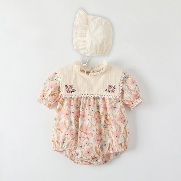 Sommer Strampler Baby Neugeborene Kleidung mit Hut Säugling Neugeborenes Strampler Mädchen Kostüm Overalls Kleidung Overall Kinder Body für Babys Outfit 93A2 #