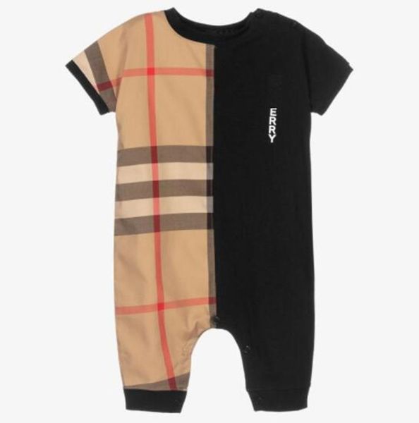 Летние дизайнерские комбинезоны для новорожденных для маленьких мальчиков и девочек, уличные комбинезоны с короткими рукавами, хлопковые боди, модная одежда для ползания BH21