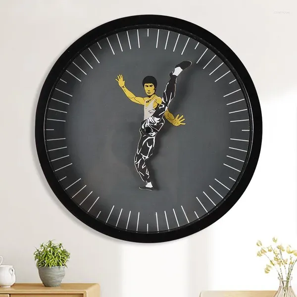 Relógios de parede Chinês Mestre Li Criativo Pendurado Relógio Personalizado Ação Estilo Silencioso Tempo Preciso Home Living Room Decor