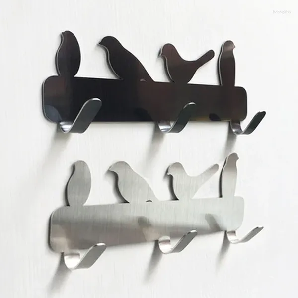 Крючки 3 в форме птицы из нержавеющей стали, настенная вешалка для одежды без перфорации, подвесной зажим для полотенец