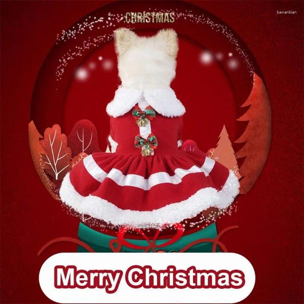 Abbigliamento per cani Caldo costume da Babbo Natale per cani Morbido facile da trasportare Vestiti per animali domestici in peluche di alta qualità adorabili Piccoli addensati R Festivi