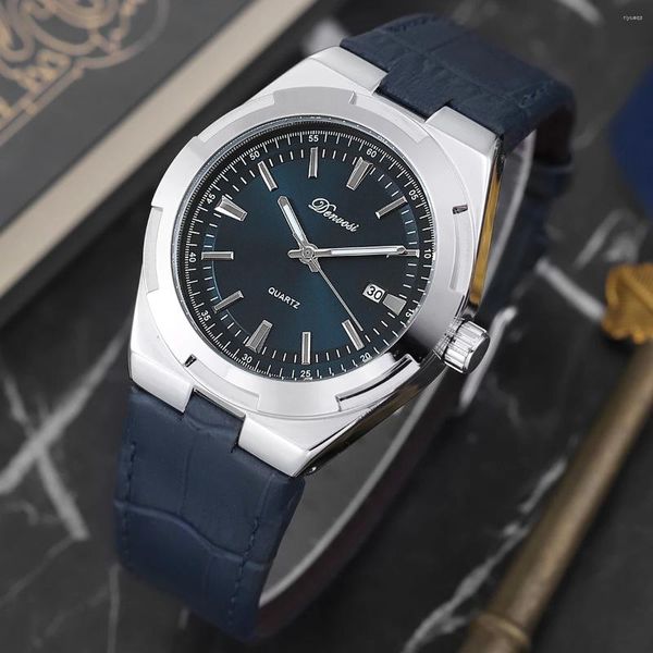 Armbanduhren 2024 Herren Damen Blau Automatische mechanische Uhr Saphirglas Spiegel Leder Geschenk