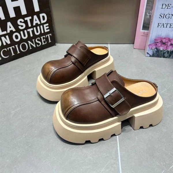 Hausschuhe mit dicken Sohlen, Schuhe mit hohen Absätzen, bequeme Damen-Sandalen mit hohen Absätzen für den Sommer, rutschfeste Sohle