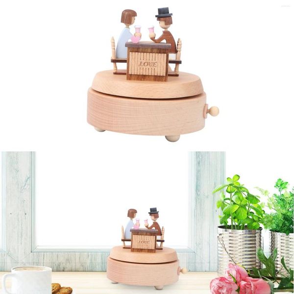 Figurine decorative Scatola di legno 1 pezzo Bellissimo vento meccanico per il compleanno di San Valentino