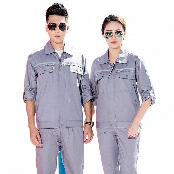 Abbigliamento da lavoro antistatico Tute Uomo Donna Tuta da lavoro Giacca uniforme Riflettente Riparazione auto Stampa Tuta da officina elettrica a99Z #