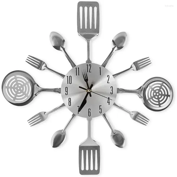 Piatti decorativi grandi orologi da parete da cucina con cucchiai e forchette grandi arredamento per la casa bei regali orologi creati