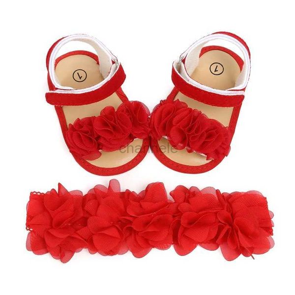 Sandálias Bobora Baby Girl Headbands e Barefoot Flower Sandálias Value Set Casual Crib Shoes + Headband Hair Bands 240329