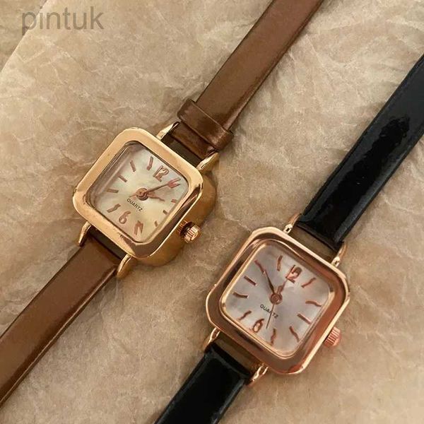 Orologi da polso Donna coreana Cintura sottile Orologio al quarzo Semplice quadrante quadrato Orologio da polso al quarzo Orologio da polso casual da donna Montres Femmes 24329