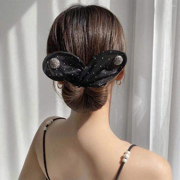 Bigodino per capelli con fiocco per orecchio da donna, pigro magico, filato intrecciato, forcina, fascia per capelli, accessori per acconciatura semplice