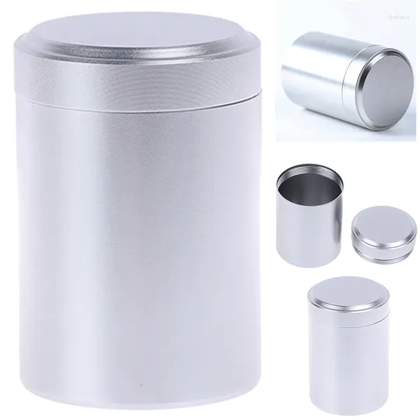 Бутылки для хранения, 1 шт., серебряный герметичный контейнер, алюминиевый тайник, металлическая герметичная банка, контейнеры для чайной банки