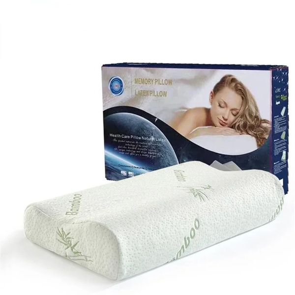 1 pc dormir bambu rebote memória travesseiros ortopédicos travesseiro cervical saúde algodão travesseiros de espuma de memória