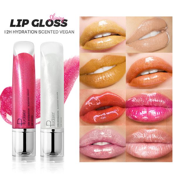 Flüssiger Lipgloss mit glitzerndem Spiegeleffekt, sexy, feuchtigkeitsspendendes, schimmerndes Lippenöl, praller Kristallgelee-Lippenmantel, Lippenstifte, getöntes, leuchtendes Öl-Make-up