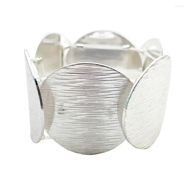 Strand v262 moda prata cor redonda pulseira elástica contas jóias femininas de alta qualidade níquel livre