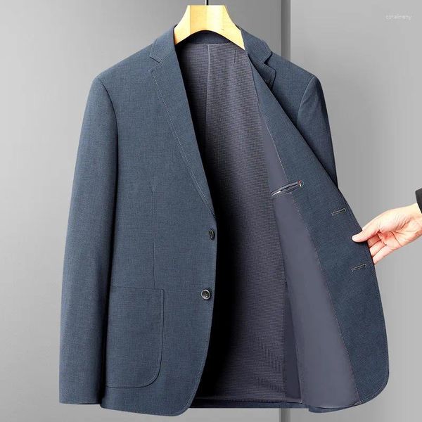 Ternos masculinos cavalheiro negócios moda cor sólida todos os jogos blazer tendência estilo britânico casual fino-ajuste trabalho casamento terno de viagem