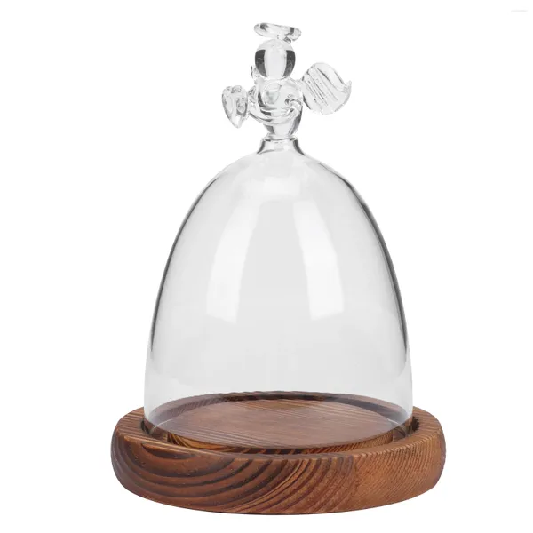 Vasos Premium Angel Shaped Glass Display Cover Bell Jar Recipiente para Flor Eterna