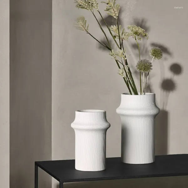 Vasi Home Bianco Moderno Semplice Vaso in ceramica di bambù Decorazione Modello Camera Fiore