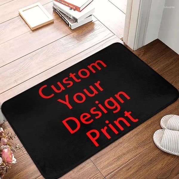 Tapetes personalizados seu design porta de chão cozinha tapetes de banho ao ar livre logotipo personalizado impresso capacho quarto entrada tapete footpad