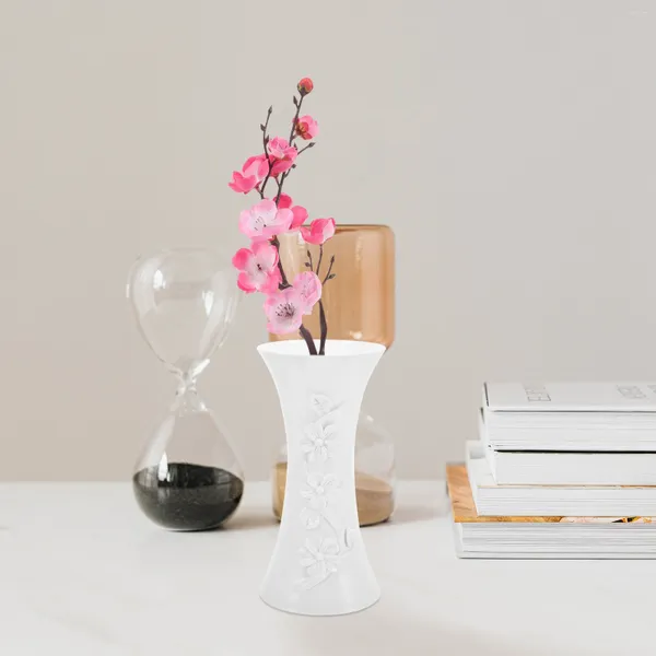 Вазы Скандинавская пластиковая ваза для сливы Гидропоника Плантатор Белая цветочная композиция Настольный центральный элемент Горшки для растений