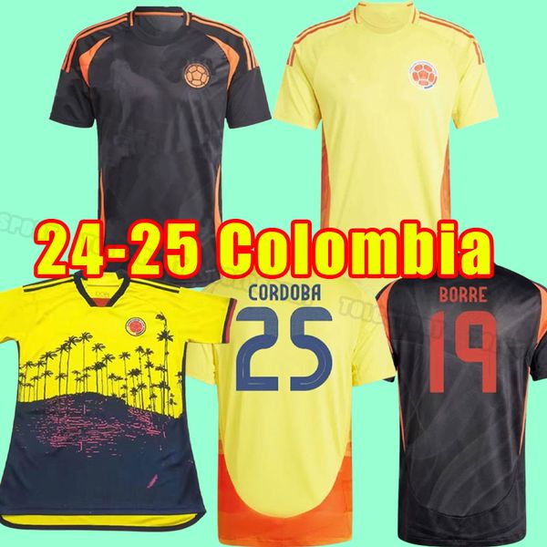 2024 Colômbia Away Soccer Jerseys Versão do jogador Falcao James Home Football Shirt Cuadrado National Team Men Camiseta de Futbol Maillot Uniform 2025 Treinamento