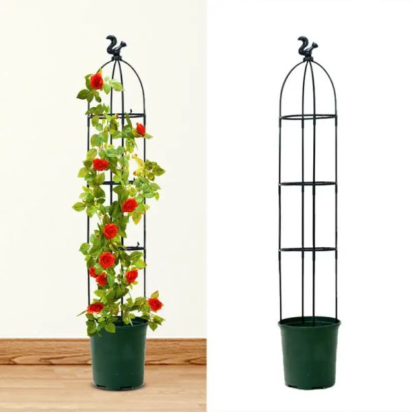 Suporte para treliça de jardim obelisco, torre de videira, suporte para escalada de plantas, suporte de treliça para flores ao ar livre, videiras, vaso de flores