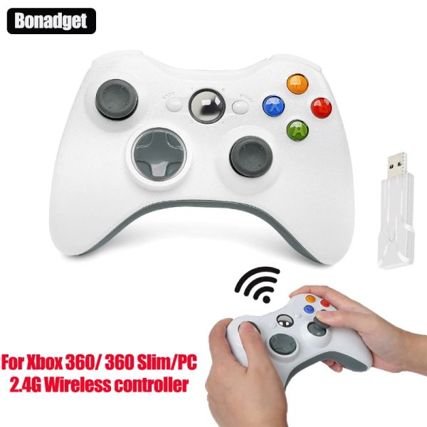 Gamepad Controller Wireless 2.4G per Xbox 360/360 Slim/PC Gamepad Videogioco Joystick Vibrazione del motore Accessori di controllo joystick 3D