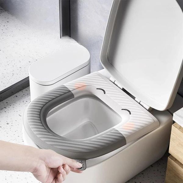 Tuvalet koltuğu kapaklar eva su geçirmez yastık evrensel tüm mevsimler silikon tuvaletler kapak ev yapıştırıcı kalınlaştırılmış yıkanabilir yıkayıcı