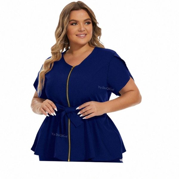 Chirurgische Peelings Tops Frauen Krankenschwestern Medizinische Uniformen Schönheit Sal Pet Shop Arbeit Bluse Klinik Zip Jacken Krankenpflege Shirts b0I7 #