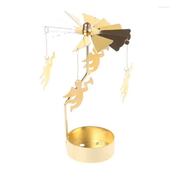 Kerzenhalter Drehhalter Metall Spinning Teelichter Romantische Kerzenständer Ornament für Hochzeit Party Weihnachten Festival Dekor