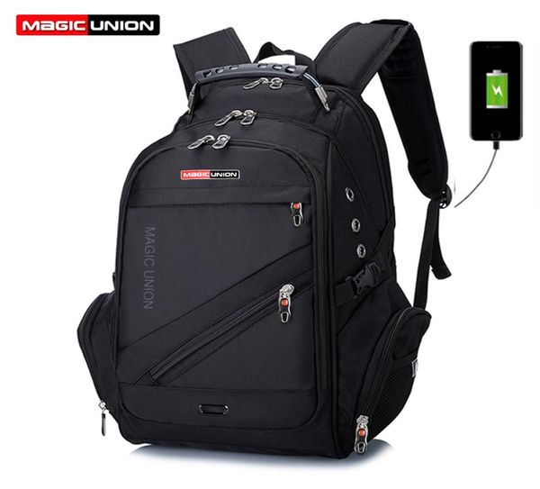 MAGIC UNION Men039s Bolsa de viagem Homem Swiss Mochila Sacos de poliéster à prova d'água Anti Roubo Mochila para laptop Homens Y2007064029755