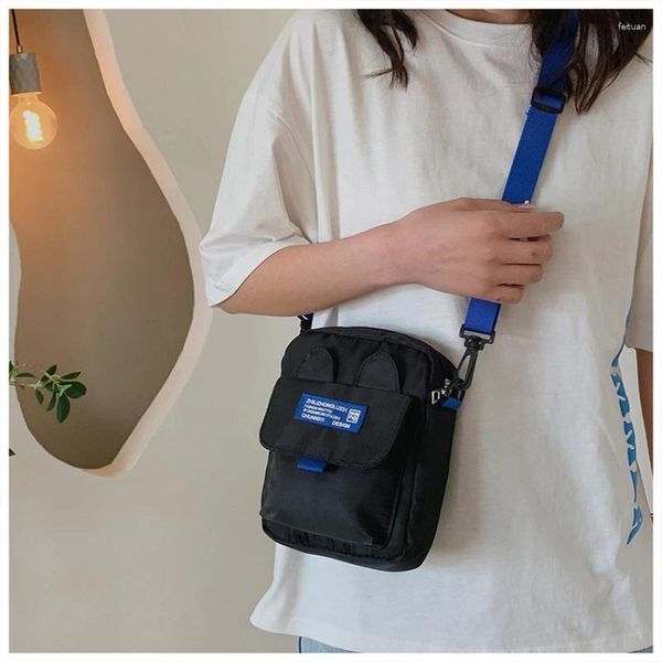 Umhängetaschen Leinwand Umhängetasche Für Frauen 2024 Kleine Weibliche Handtaschen Messenger Tasche Mini Koreanische Dame Student Handy Geldbörsen