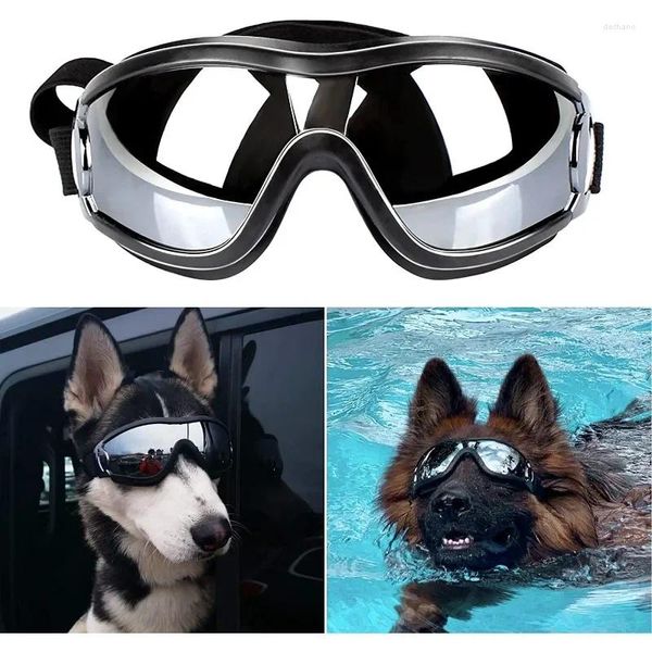 Hundebekleidung, Sonnenbrille, Schutzbrille, verstellbarer Riemen für Reisen, Skifahren und Antibeschlag-Schneehaustier, mittelgroße bis große Hunde